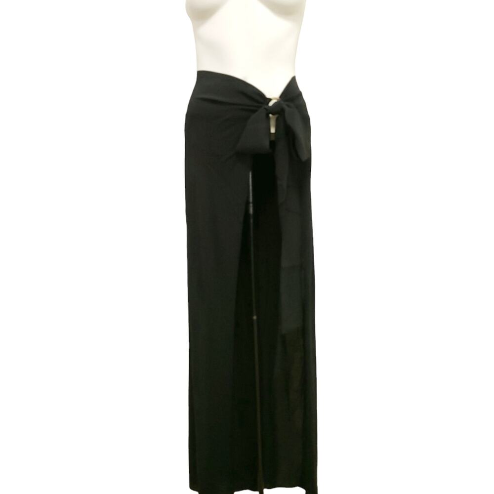 KIKI DE MONTPARNASSE sarong swim cover up resort wear skirt dress black OS NEW